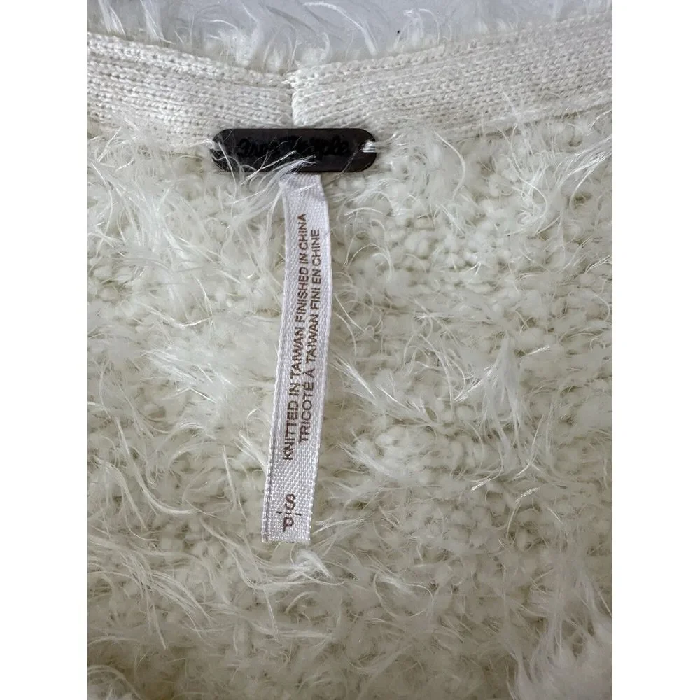 Free People‎ Sweater Women Medium Cream White Angelic Oversized Outdoor Soft